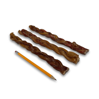 12” Braided Bully Stick – All-Natural, Low-Odor Dog Chew