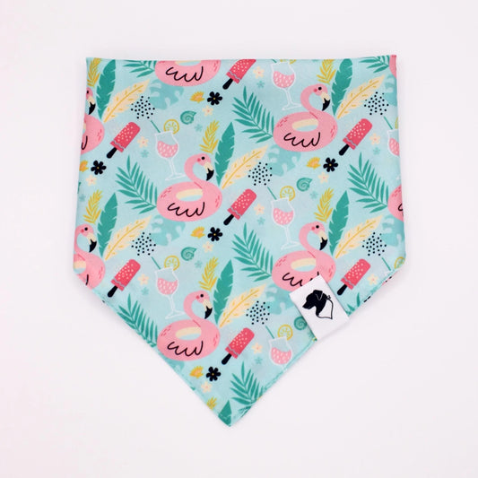 Summer pattern bandana for dogs from buckin good antler chews an Iowa small business 