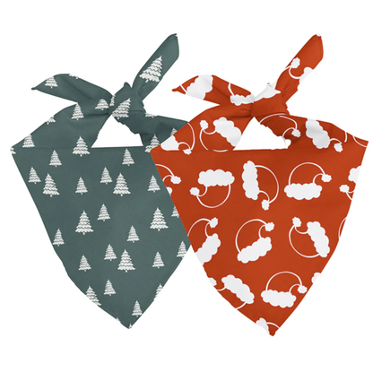 Santa Hat and Trees Dog Bandana