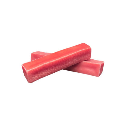 Strawberry flavored yak cheese chew for dogs from buckin good antler chews an Iowa small business 